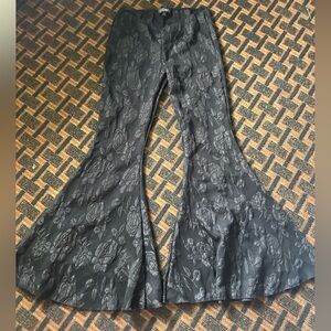 Widow xl bell bottom goth Floral Black Flared Women Jeans